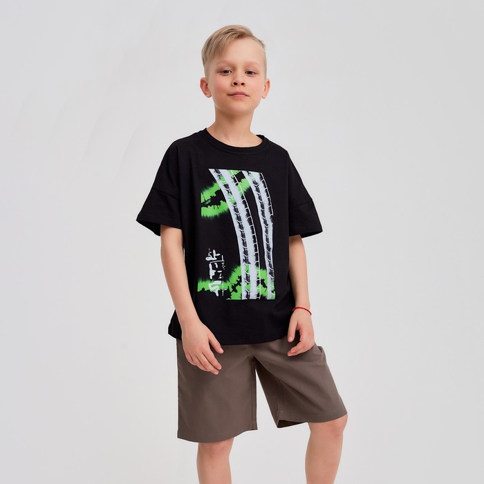 Футболка детская MINAKU: Bright, чёрная, рост 110 см