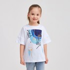 Футболка детская MINAKU Colors, цвет белый/голубой, рост 158 - Фото 8