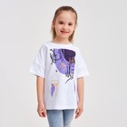 Футболка детская MINAKU Colors, цвет белый/фиолетовый, рост 122 - Фото 6