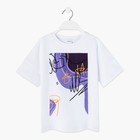 Футболка детская MINAKU Colors, цвет белый/фиолетовый, рост 158 - Фото 14