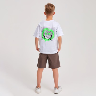 Футболка детская MINAKU: Future, белая, рост 104 см