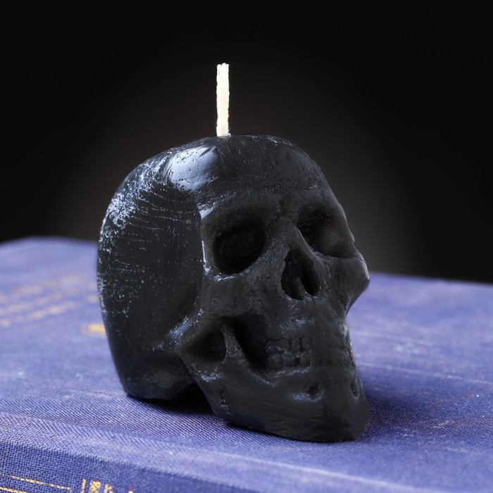 Свеча фигурная ритуальная "Череп", 6 см, черный - Фото 1