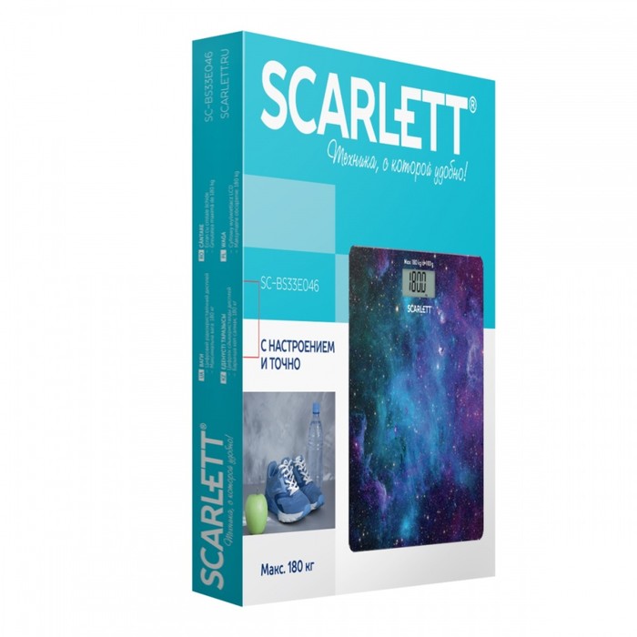 Весы напольные Scarlett SC-BS33E046, электронные, до 180 кг, "космос" - фото 51356695