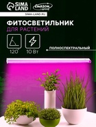 Фитосветильник для растений Luazon, светодиодный, 10 Вт, 600 мм, IP40, 220 В, полноспектральный - Фото 1