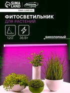 Фитосветильник для растений Luazon, светодиодный, 36 Вт, 1200 мм, IP40, 220 В, матовый, биколорный - Фото 1