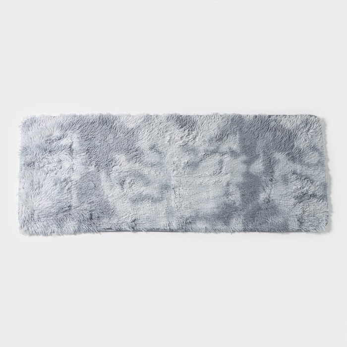 Коврик для дома Доляна «Пушистик», 45×120 см, цвет серый - Фото 1