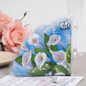 Салфетки бумажные "Art Bouquet" Белые лилии, 3 слоя, 12 листов, d 32 7817480