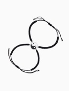 Браслеты парные «Неразлучники» инь-ян, толстая нить, чёрно-белые, d=7 см - Фото 1