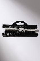 Браслеты парные «Неразлучники» инь-ян, толстая нить, чёрно-белые, d=7 см - Фото 2