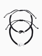 Браслеты парные «Неразлучники» инь-ян, толстая нить, чёрно-белые, d=7 см - Фото 3