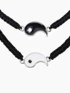 Браслеты парные «Неразлучники» инь-ян, толстая нить, чёрно-белые, d=7 см - фото 68100385