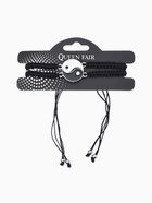 Браслеты парные «Неразлучники» инь-ян, толстая нить, чёрно-белые, d=7 см - фото 68100388