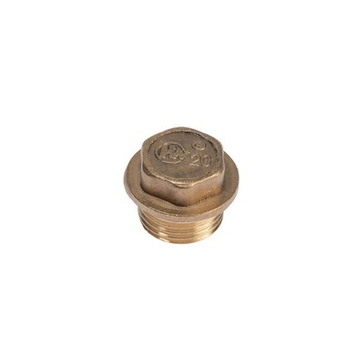 Заглушка ZEIN, 1/2", наружная резьба, под ключ, латунь