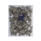 Тройник ZEIN, 1/2", наружная резьба, никелированная латунь 7294360