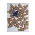 Тройник ZEIN, 1/2", внутренняя/наружная/наружная резьба, латунь (комплект 2 шт) - фото 33869572