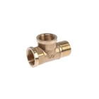 Тройник ZEIN, 1/2", внутренняя/внутренняя/наружная резьба, латунь - фото 25513834