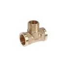 Тройник ZEIN, 1/2", внутренняя/наружная/внутренняя резьба, латунь - фото 25513837