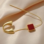 Булавка уно "Квадрат", 6,5см, цвет красный в матовом золоте - фото 9672503