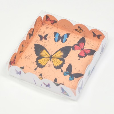 Коробочка для печенья, "Акварельные бабочки", 12 х 12 х 3 см