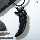 Кулон унисекс «Клык дракона», цвет чёрный на чёрном шнурке, 45 см - фото 21550703