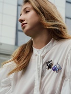 Брошь «Котик» с большими глазами, цвет чёрный в золоте - Фото 2