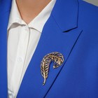 Брошь «Перо» завиток, цвет золото - Фото 3