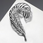 Брошь «Перо» завиток, цвет серебро - Фото 1