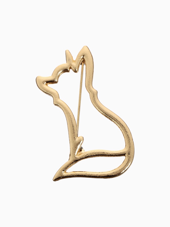 Брошь «Лиса» сидящая, цвет золото - Фото 1