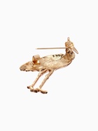 Брошь «Аист», цветная в золоте 7423992