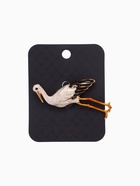 Брошь «Аист», цветная в золоте 7423992