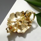 Брошь «Цветок» мак, цвет бордово-зелёный в золоте - Фото 2