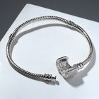 Основа для браслета «Моменты», цвет серебро , 17 размер - фото 24382013