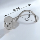 Пирсинг в крыло носа «Череп», L=9 мм, цвет серебро - фото 9672816