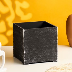Ящик - кашпо деревянный "Кубик" черный 15х15 см
