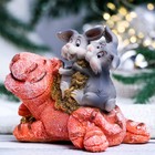 Копилка "Зайцы на тигре" серые, 12х10х13см - Фото 2