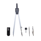 Готовальня Calligrata, 5 предметов (циркуль 145 мм, грифель, рейсфедер, точилка, центрик), в пластиковом пенале - Фото 3