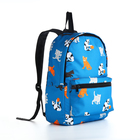 Рюкзак школьный на молнии, цвет синий - фото 11939439