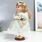 Кукла коллекционная керамика "Джудит в нежно-мятном платье с цветочками" 30 см - Фото 3