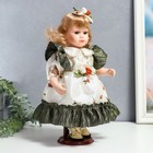Кукла коллекционная керамика "Беатрис в атласном платье с розочками" 30 см - Фото 2