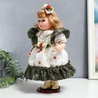 Кукла коллекционная керамика "Беатрис в атласном платье с розочками" 30 см - Фото 3