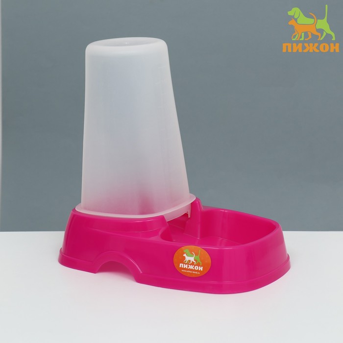Автопоилка/автокормушка с мерным делением, 1,3 л, фуксия - Фото 1