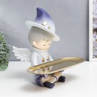Сувенир полистоун подставка "Малыш-ангел в колпаке со звёздами" 24х17,8 см - фото 9750226