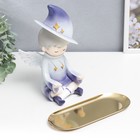 Сувенир полистоун подставка "Малыш-ангел в колпаке со звёздами" 24х17,8 см - фото 21551413