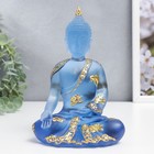 Сувенир полистоун "Будда Варада Мудра - приветствие" синий 17х10х7 см - фото 9673556