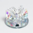 Сувенир стекло "Лебеди с бриллиантом" прозрачная голография 6,5х6х5 см - фото 9923639