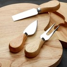 Набор для подачи сыра «Маасдам», 3 ножа, 24,1×23,3 см - фото 24286899