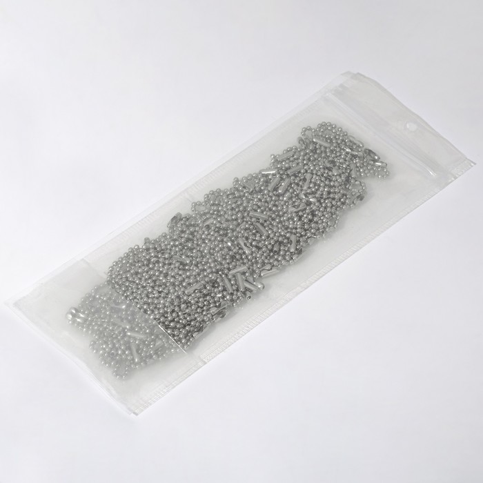 Шариковая металлическая цепь (набор 100 шт.), цвет серебро, 10 см - фото 1891260308