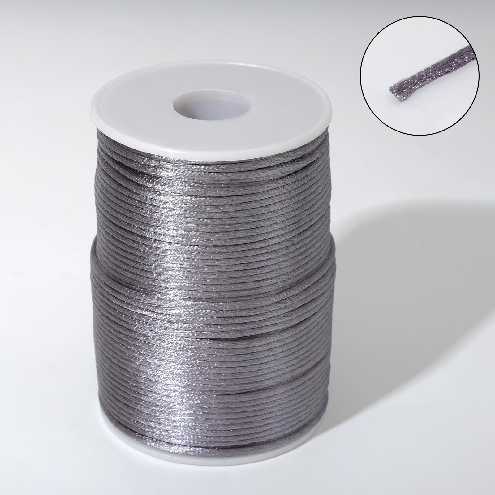 Шнур нейлоновый d=2 мм, L=100 м, цвет серый (7551300) - Купить по цене ...