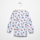 Кофта для мальчика, цвет белый/транспорт, рост 80-86 - фото 45699047