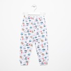 Ползунки мальчика, цвет белый/транспорт, рост 68-74 7810521